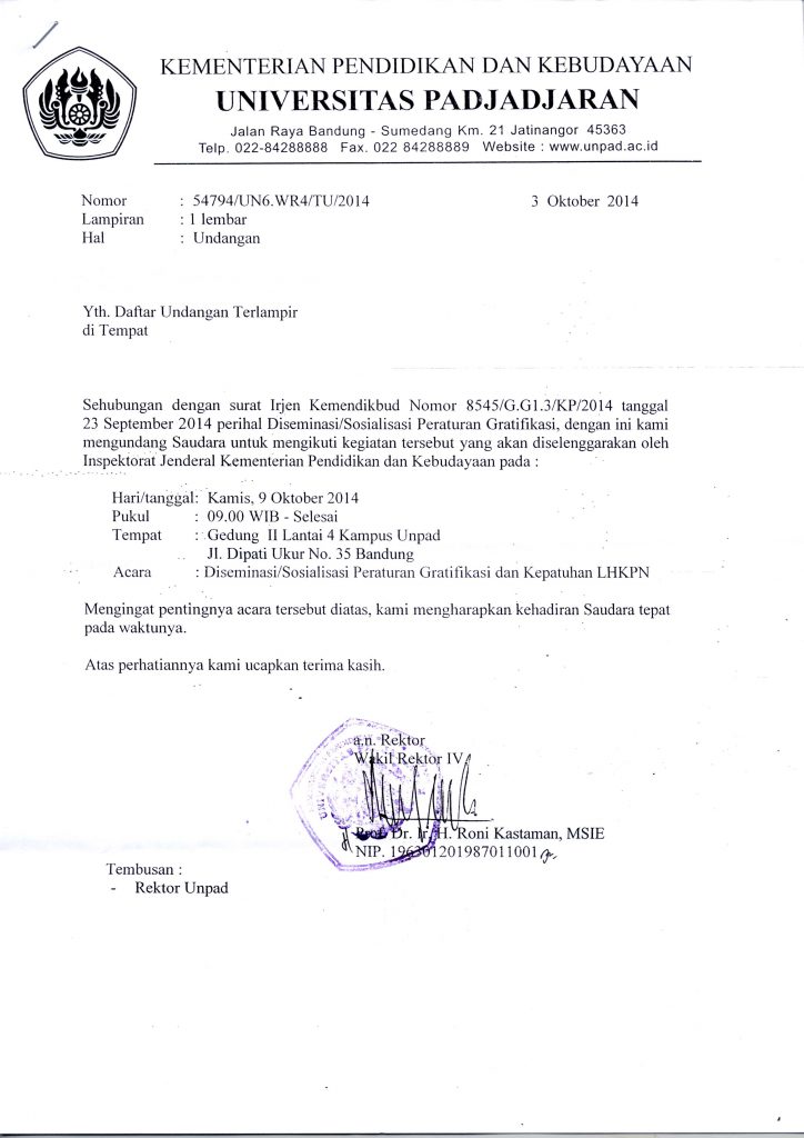 undangan sosialisasi peraturan gratifikasi