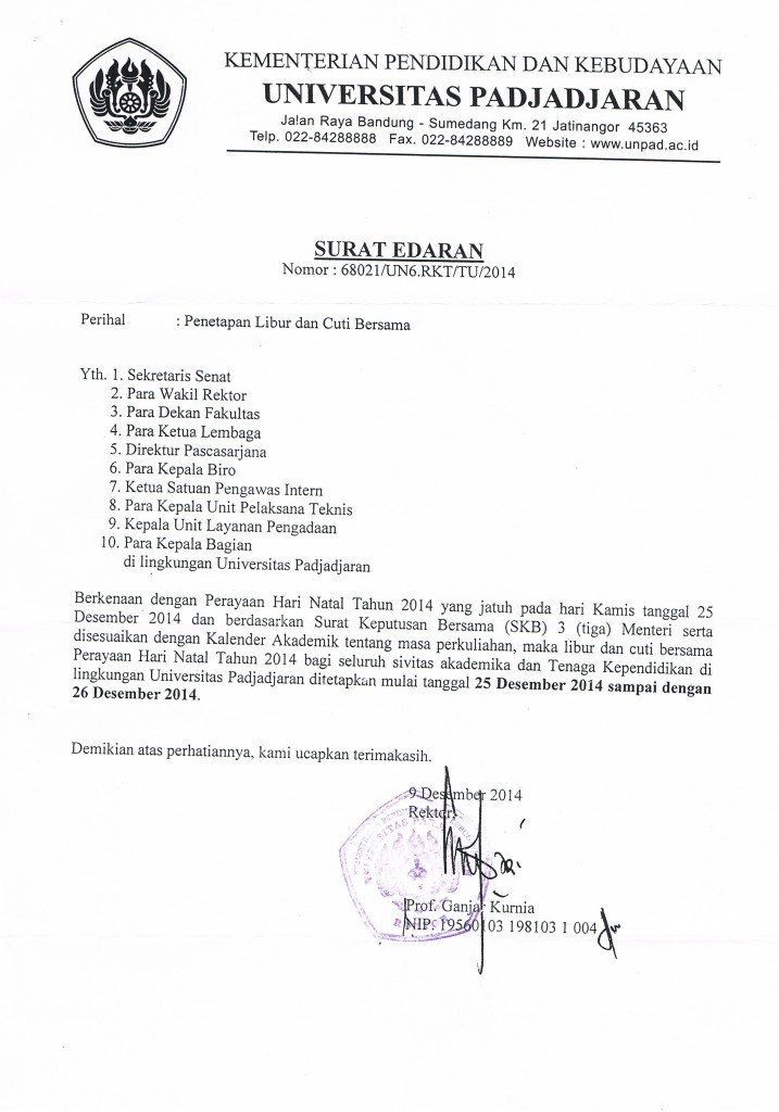 Pengumuman Cuti Bersama Natal