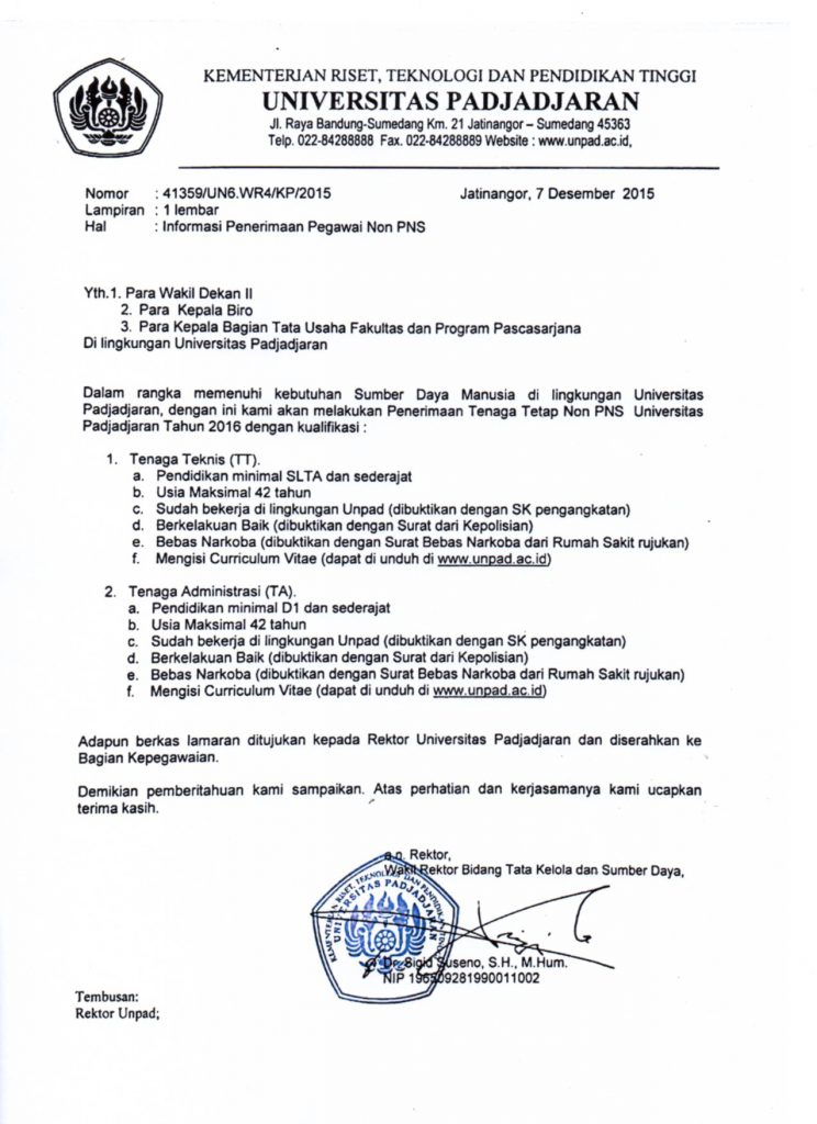 INFORMASI PENERIMAAN PEGAWAI NON PNS