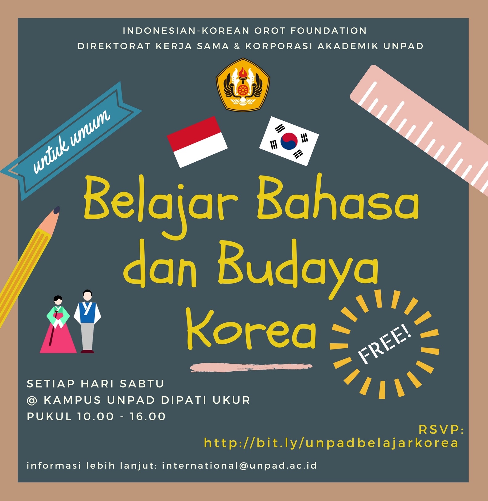 Gratis Belajar Bahasa  dan Budaya Korea di Unpad 